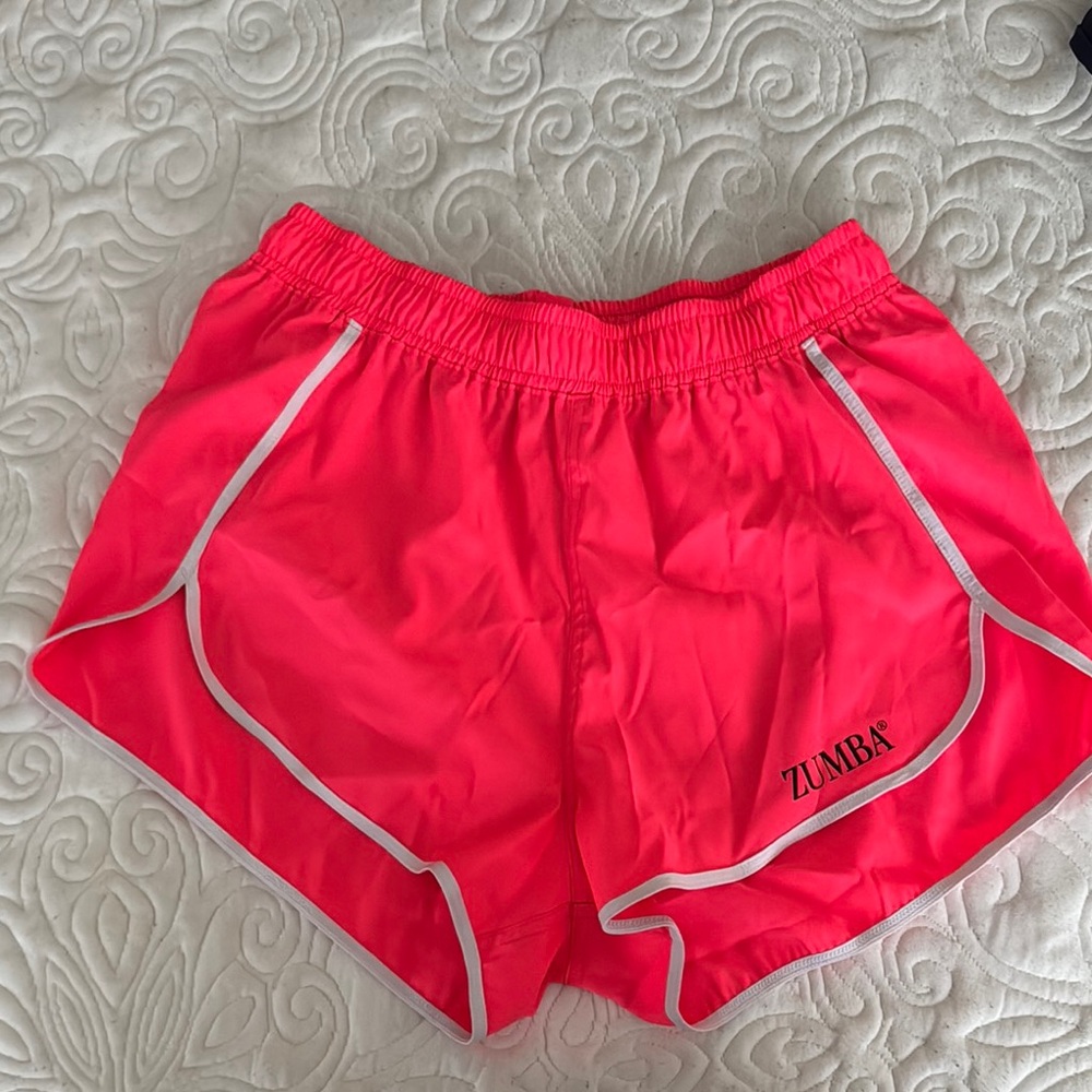 Zumba Fitness Pink Athletic Shorts with Elastic Waistband